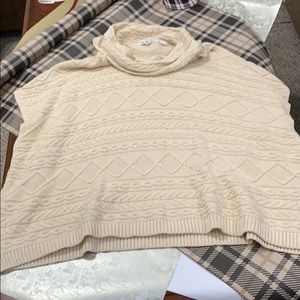 Cream poncho style sweater